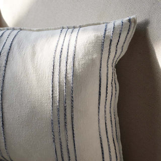 Rock Pool Linen Cushion White/Navy