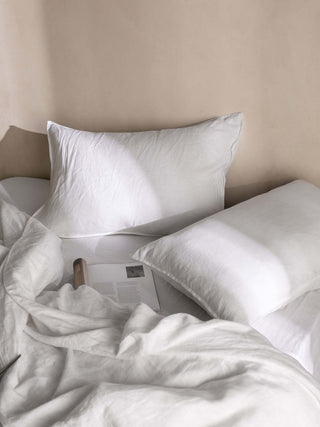 Mondo White Organic French Linen Duvet Cover Set