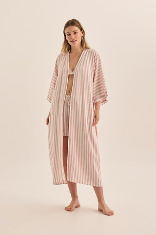 Sunny Stripe Linen Robe