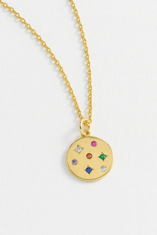 Estella Bartlett Rainbow CZ Coin Necklace