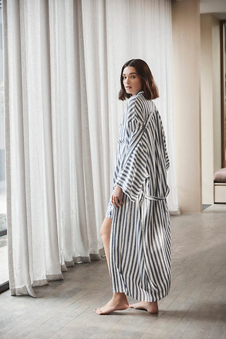 Sunny Stripe Linen Robe