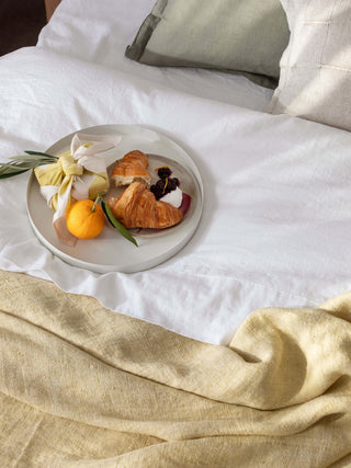 Avenue White Linen & Cotton Sheet Set