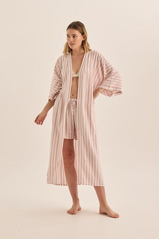 Sunny Stripe Linen Robe